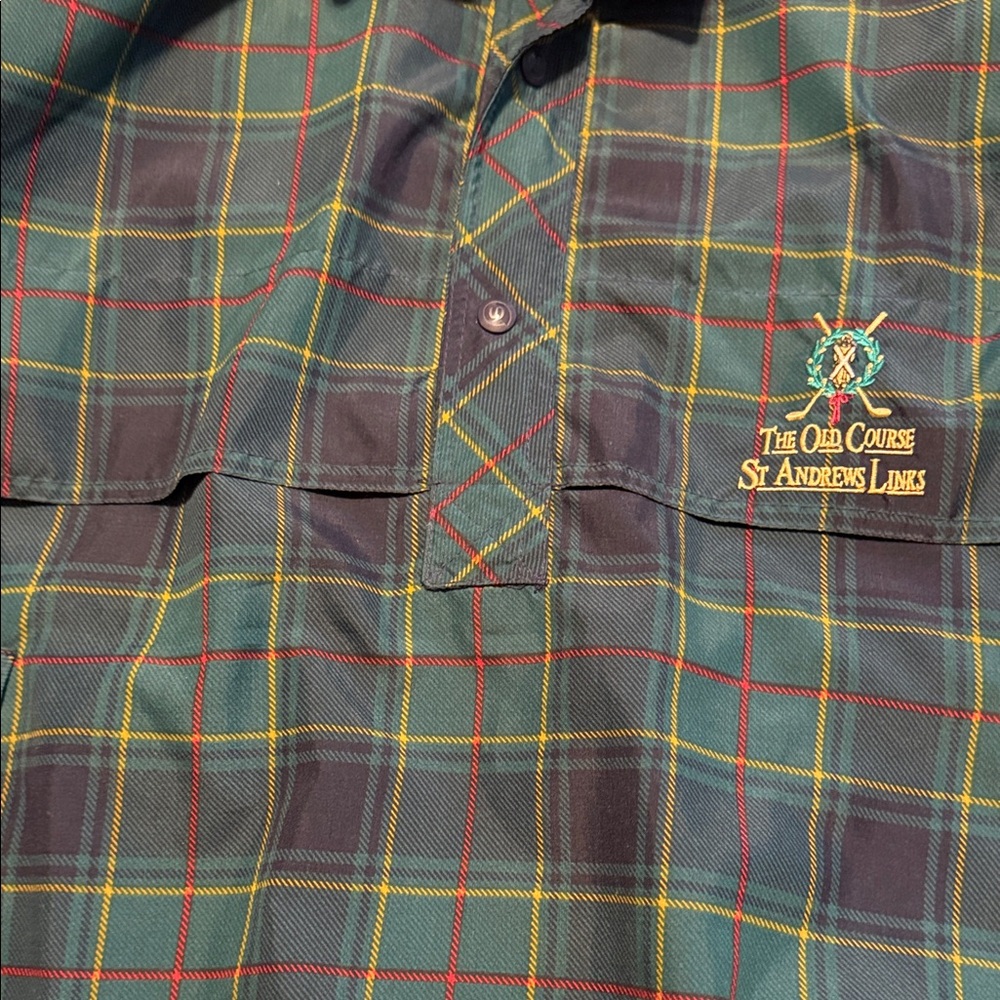 Saint Andrews Links Tartan Rain Jacket Made in Scotland Size L - Picture 7 of 10